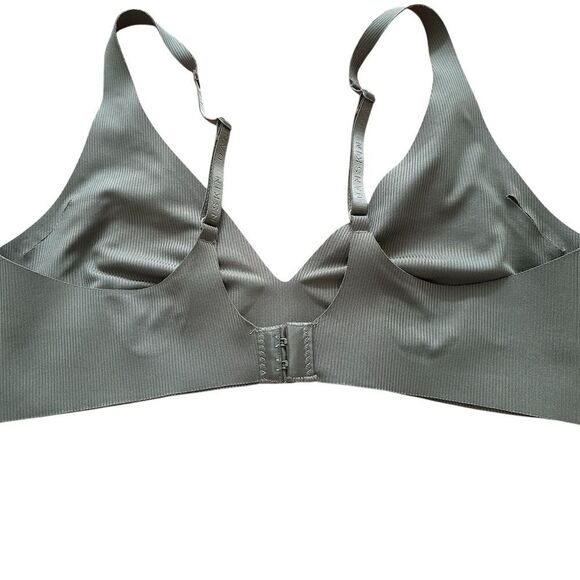 Danskin Women's XL Gray Seamless Ribbed Bralette Wireless Bra - Picture 2 of 4